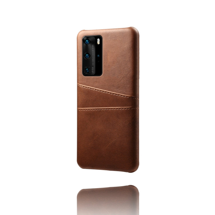 For Huawei P40 Pro Calf Texture PC + PU Leather Back Cover Shockproof Case with Dual Card Slots
