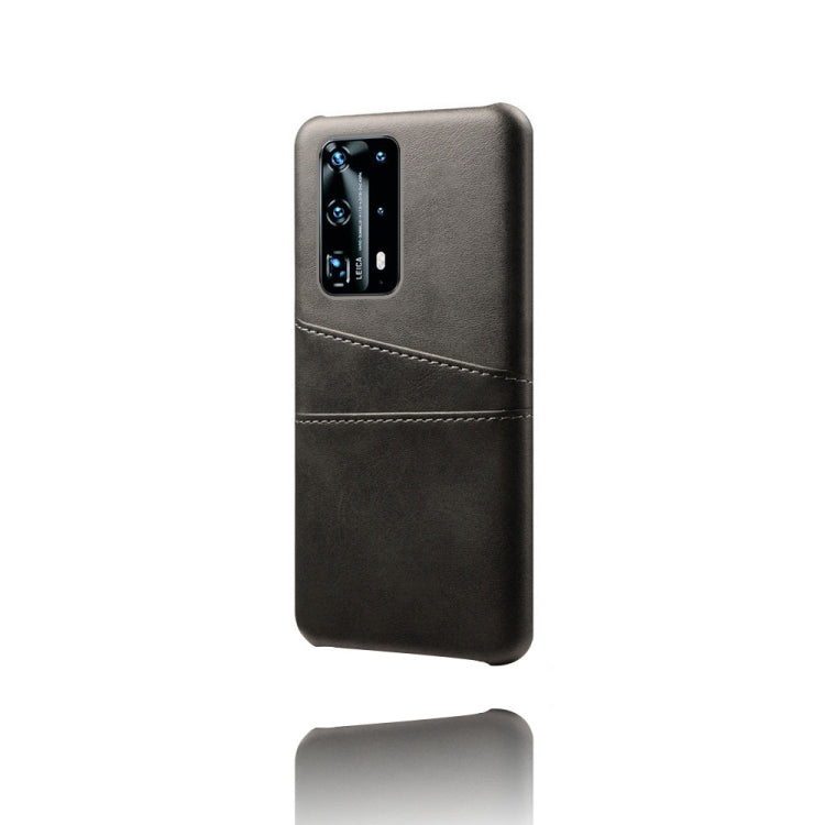 For Huawei P40 Pro+ Calf Texture PC + PU Leather Back Cover Shockproof Case with Dual Card Slots