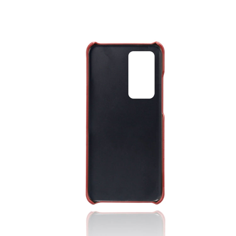 For Huawei P40 Pro+ Calf Texture PC + PU Leather Back Cover Shockproof Case with Dual Card Slots