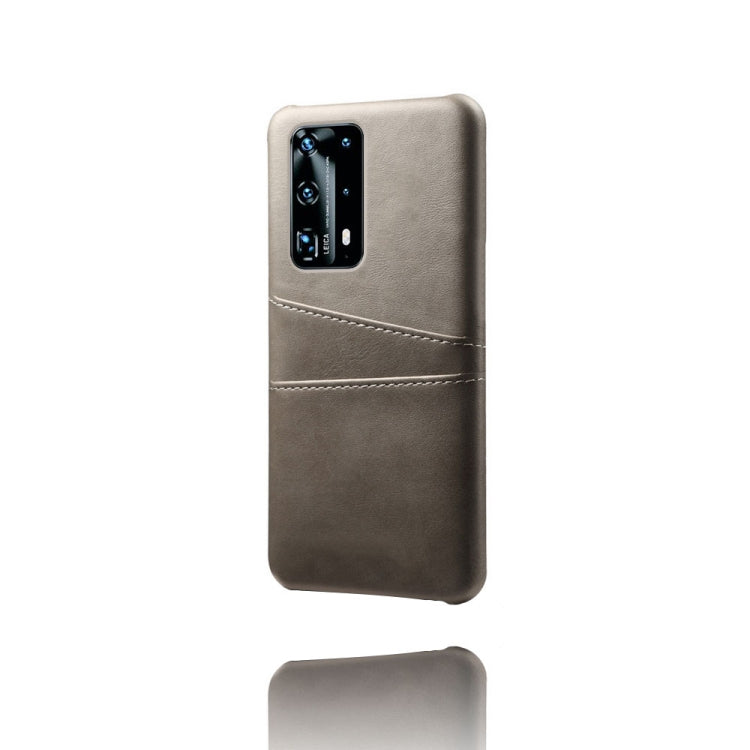 For Huawei P40 Pro+ Calf Texture PC + PU Leather Back Cover Shockproof Case with Dual Card Slots