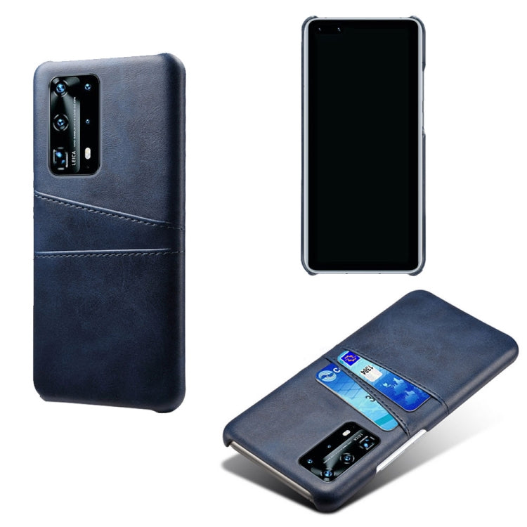 For Huawei P40 Pro+ Calf Texture PC + PU Leather Back Cover Shockproof Case with Dual Card Slots