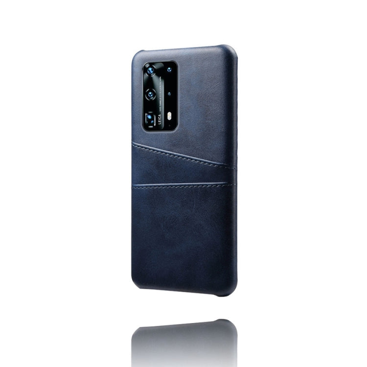 For Huawei P40 Pro+ Calf Texture PC + PU Leather Back Cover Shockproof Case with Dual Card Slots