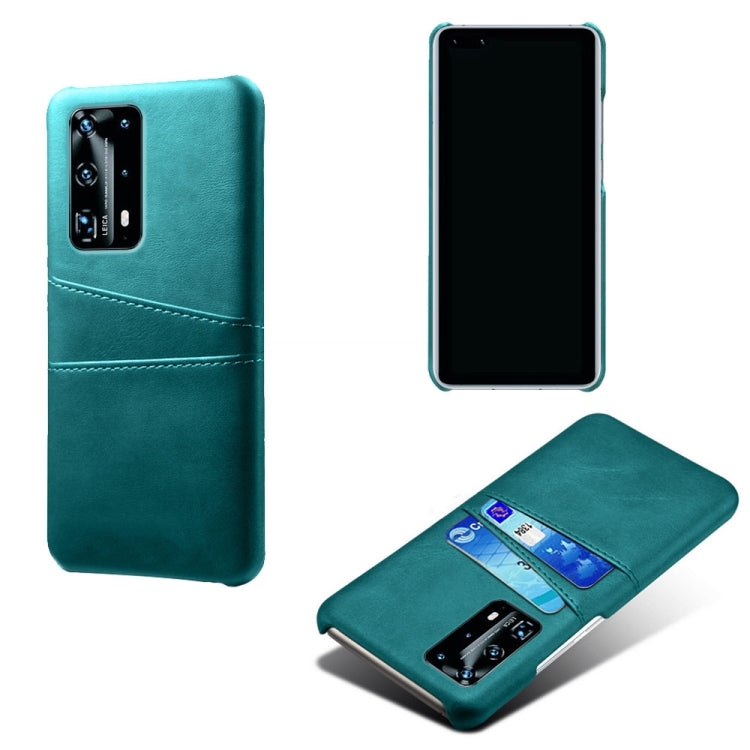 For Huawei P40 Pro+ Calf Texture PC + PU Leather Back Cover Shockproof Case with Dual Card Slots