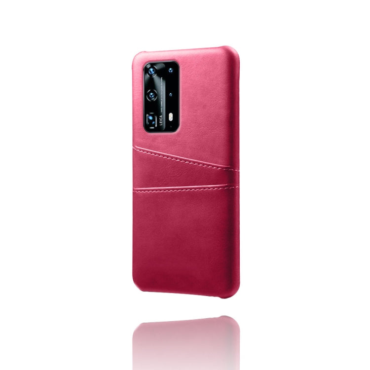 For Huawei P40 Pro+ Calf Texture PC + PU Leather Back Cover Shockproof Case with Dual Card Slots