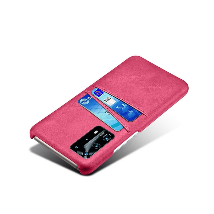 For Huawei P40 Pro+ Calf Texture PC + PU Leather Back Cover Shockproof Case with Dual Card Slots