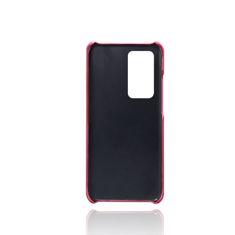 For Huawei P40 Pro+ Calf Texture PC + PU Leather Back Cover Shockproof Case with Dual Card Slots