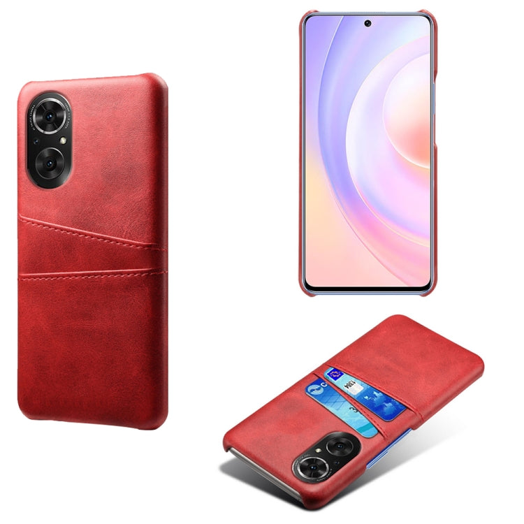 For Honor 50 SE Calf Texture PC + PU Leather Back Cover Shockproof Case with Dual Card Slots
