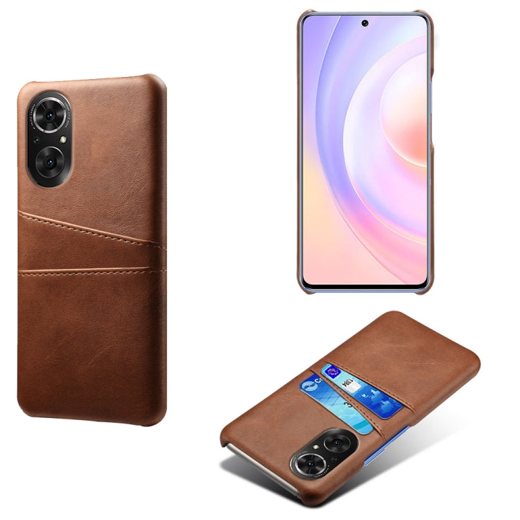 For Honor 50 SE Calf Texture PC + PU Leather Back Cover Shockproof Case with Dual Card Slots