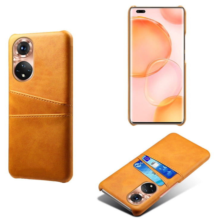 For Honor 50 Pro Calf Texture PC + PU Leather Back Cover Shockproof Case with Dual Card Slots