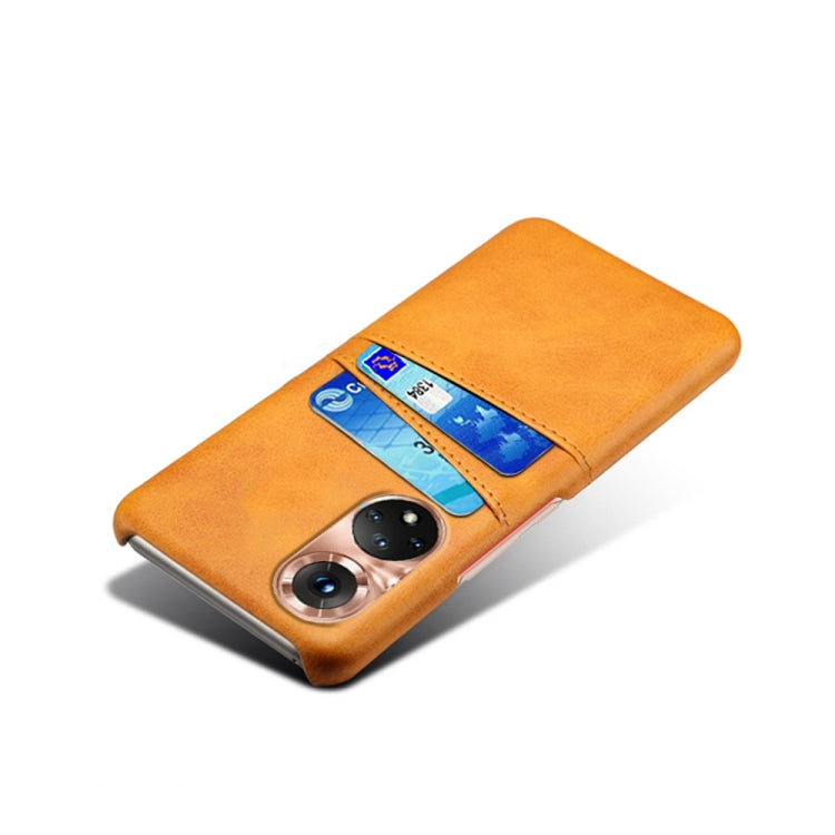 For Honor 50 Pro Calf Texture PC + PU Leather Back Cover Shockproof Case with Dual Card Slots
