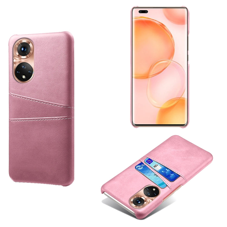 For Honor 50 Pro Calf Texture PC + PU Leather Back Cover Shockproof Case with Dual Card Slots