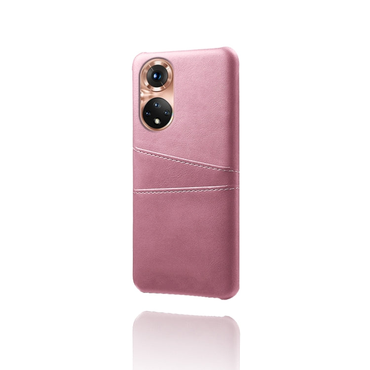 For Honor 50 Pro Calf Texture PC + PU Leather Back Cover Shockproof Case with Dual Card Slots