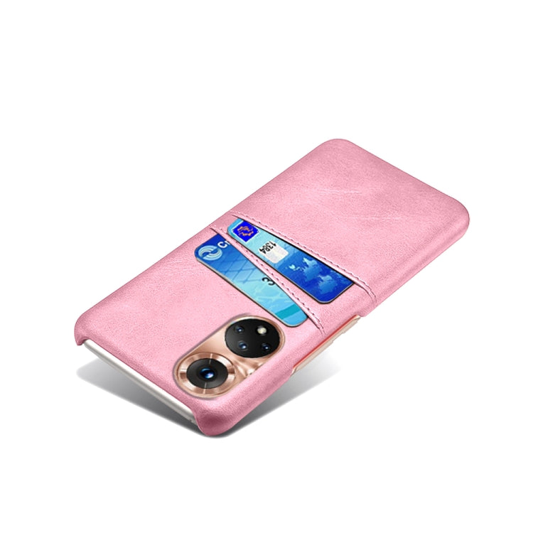 For Honor 50 Pro Calf Texture PC + PU Leather Back Cover Shockproof Case with Dual Card Slots