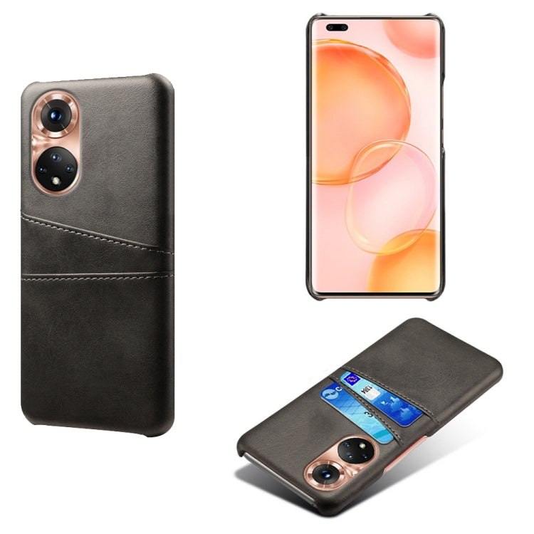 For Honor 50 Pro Calf Texture PC + PU Leather Back Cover Shockproof Case with Dual Card Slots
