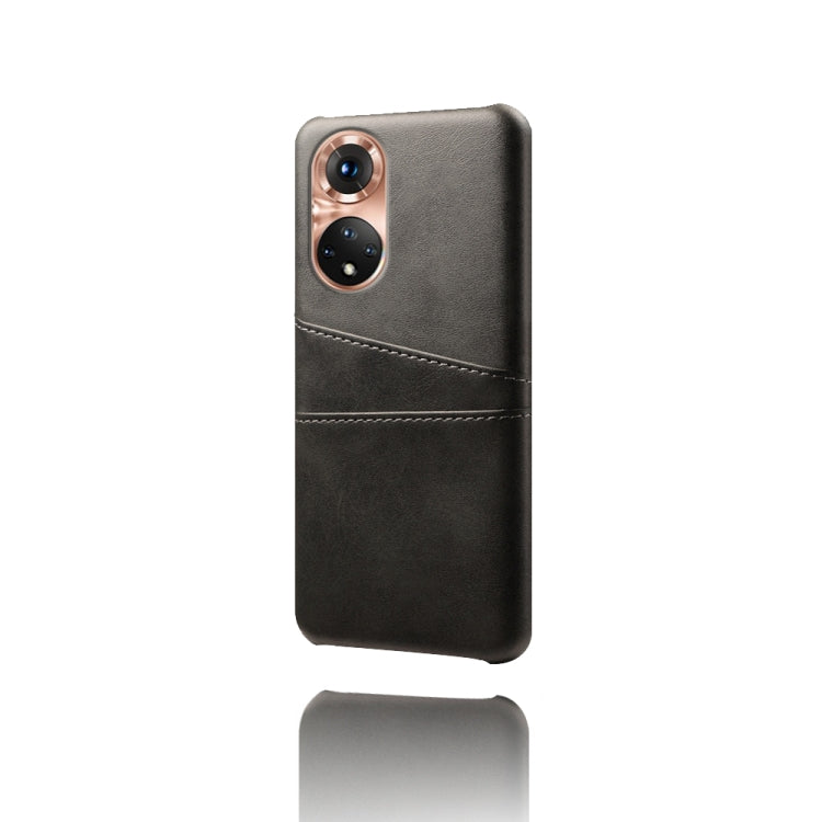 For Honor 50 Pro Calf Texture PC + PU Leather Back Cover Shockproof Case with Dual Card Slots