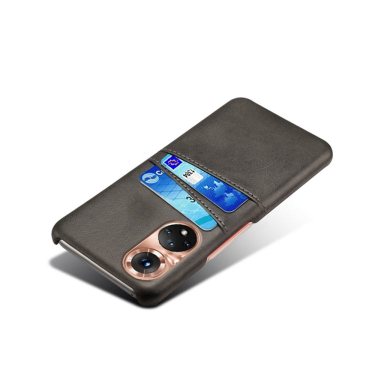 For Honor 50 Pro Calf Texture PC + PU Leather Back Cover Shockproof Case with Dual Card Slots