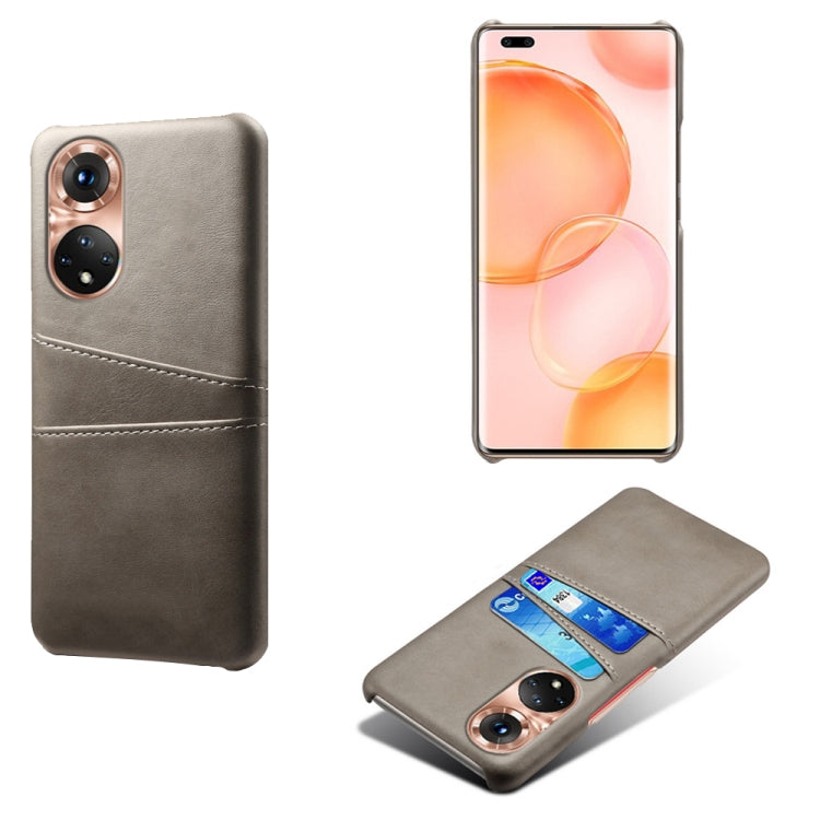 For Honor 50 Pro Calf Texture PC + PU Leather Back Cover Shockproof Case with Dual Card Slots