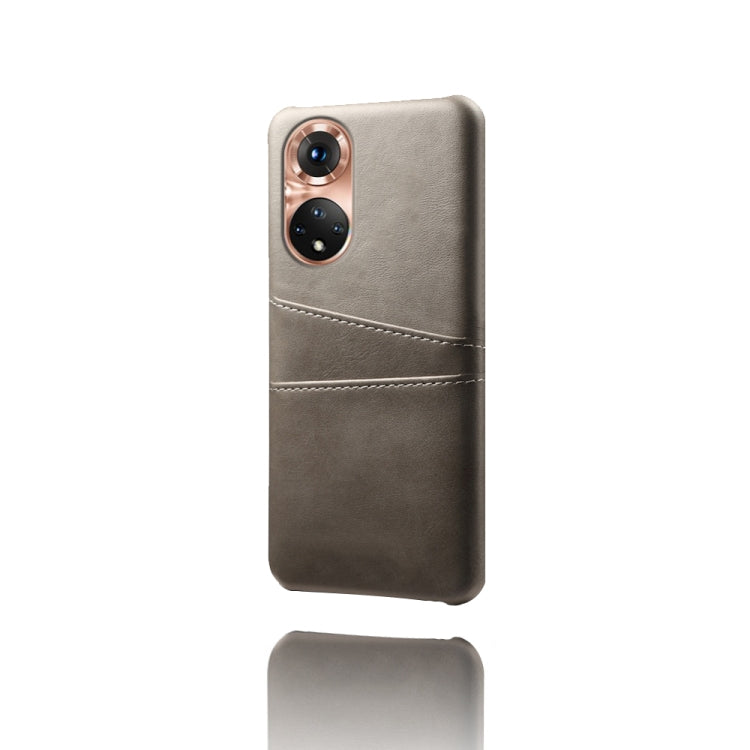 For Honor 50 Pro Calf Texture PC + PU Leather Back Cover Shockproof Case with Dual Card Slots