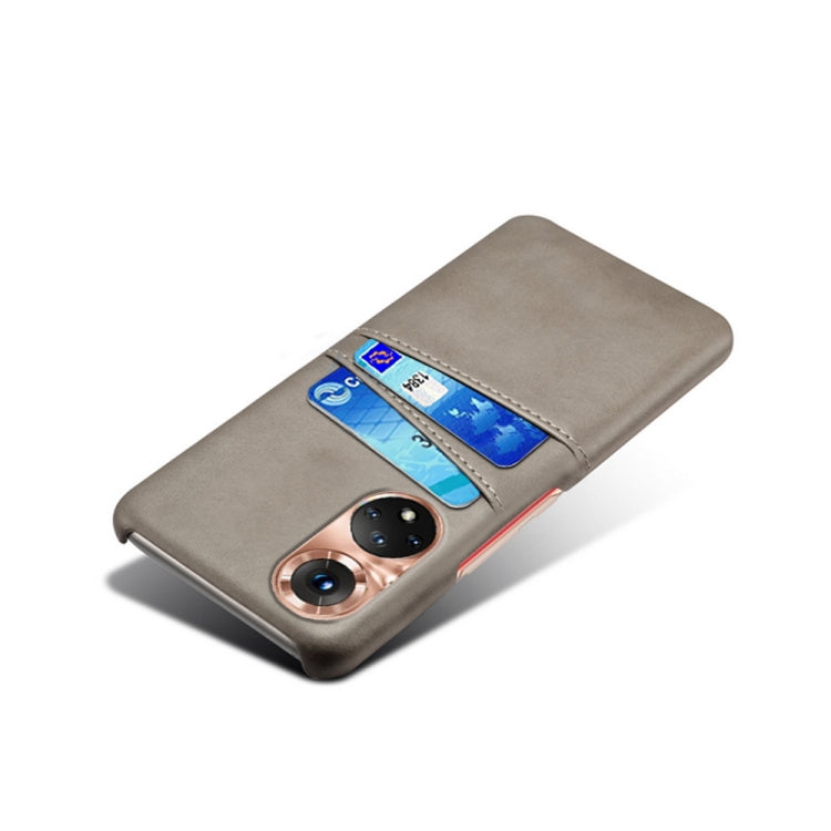 For Honor 50 Pro Calf Texture PC + PU Leather Back Cover Shockproof Case with Dual Card Slots