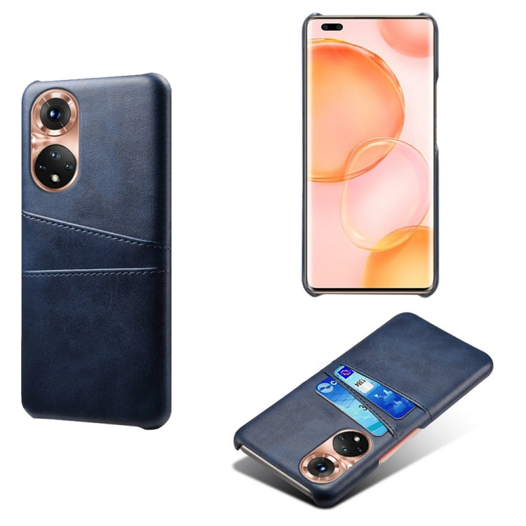 For Honor 50 Pro Calf Texture PC + PU Leather Back Cover Shockproof Case with Dual Card Slots
