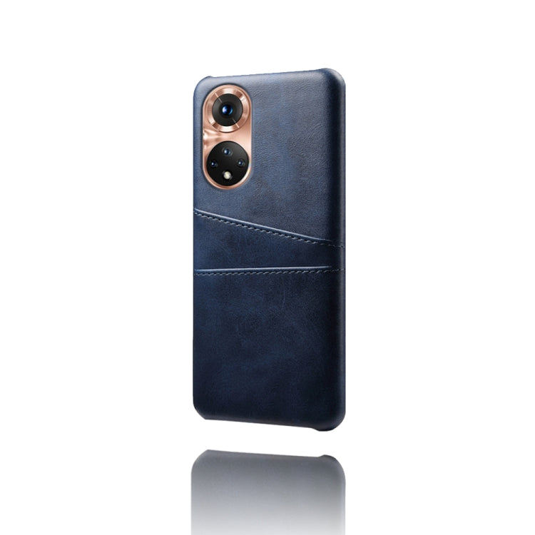 For Honor 50 Pro Calf Texture PC + PU Leather Back Cover Shockproof Case with Dual Card Slots