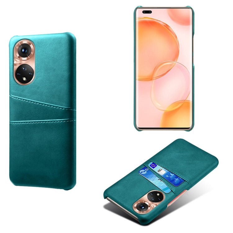 For Honor 50 Pro Calf Texture PC + PU Leather Back Cover Shockproof Case with Dual Card Slots