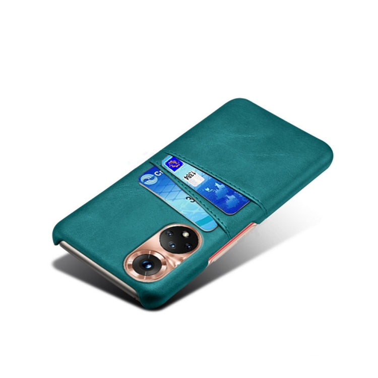 For Honor 50 Pro Calf Texture PC + PU Leather Back Cover Shockproof Case with Dual Card Slots