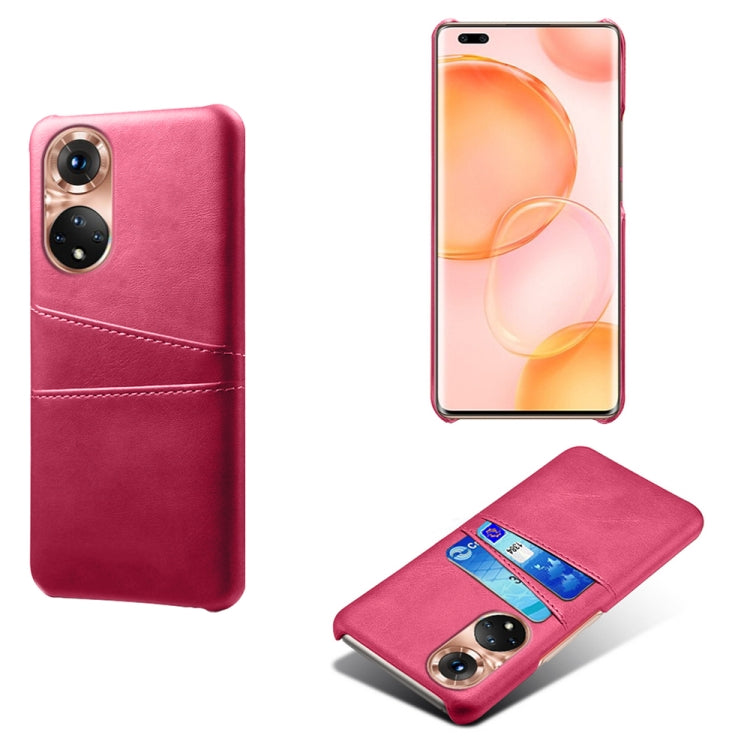 For Honor 50 Pro Calf Texture PC + PU Leather Back Cover Shockproof Case with Dual Card Slots