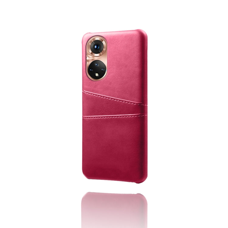 For Honor 50 Pro Calf Texture PC + PU Leather Back Cover Shockproof Case with Dual Card Slots