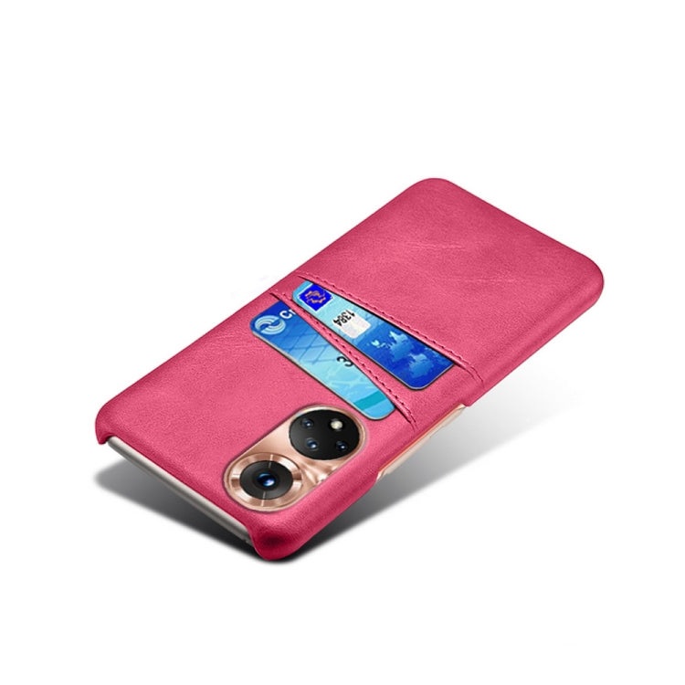 For Honor 50 Pro Calf Texture PC + PU Leather Back Cover Shockproof Case with Dual Card Slots
