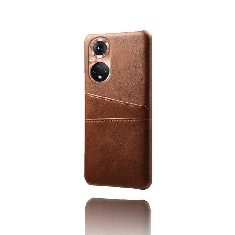 For Honor 50 Pro Calf Texture PC + PU Leather Back Cover Shockproof Case with Dual Card Slots