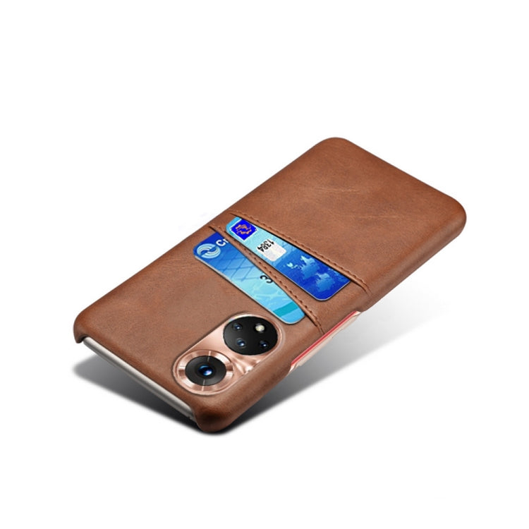 For Honor 50 Pro Calf Texture PC + PU Leather Back Cover Shockproof Case with Dual Card Slots