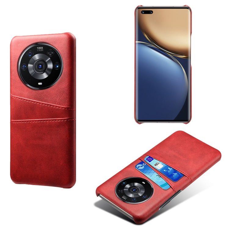 For Honor Magic3 Pro Calf Texture PC + PU Leather Back Cover Shockproof Case with Dual Card Slots