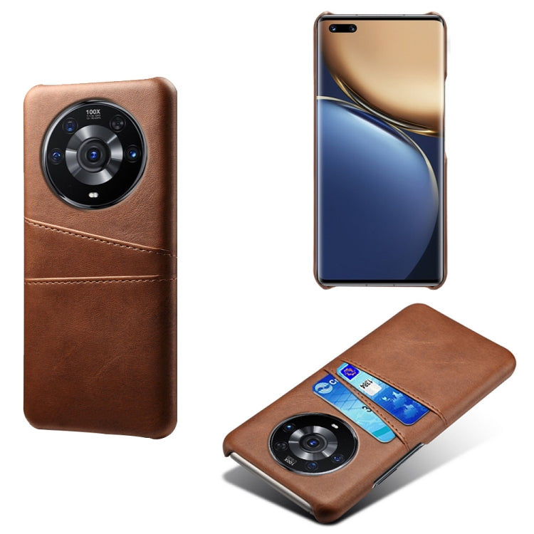 For Honor Magic3 Pro Calf Texture PC + PU Leather Back Cover Shockproof Case with Dual Card Slots