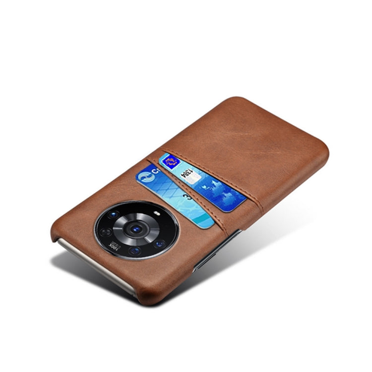For Honor Magic3 Pro Calf Texture PC + PU Leather Back Cover Shockproof Case with Dual Card Slots