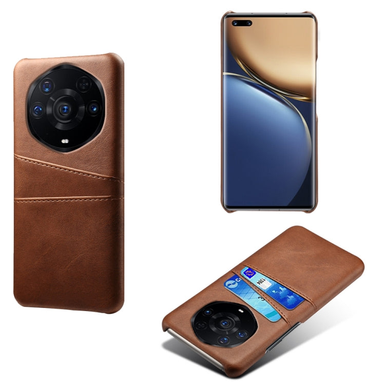 For Honor Magic3 Pro+ Calf Texture PC + PU Leather Back Cover Shockproof Case with Dual Card Slots