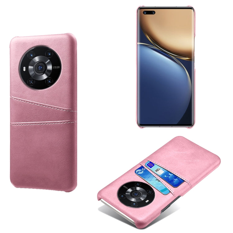 For Honor Magic3 Calf Texture PC + PU Leather Back Cover Shockproof Case with Dual Card Slots