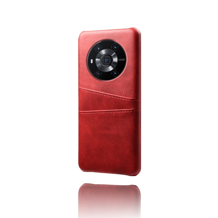 For Honor Magic3 Calf Texture PC + PU Leather Back Cover Shockproof Case with Dual Card Slots