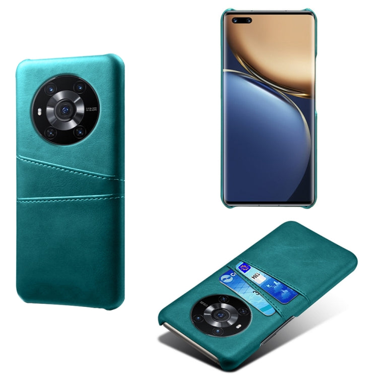 For Honor Magic3 Calf Texture PC + PU Leather Back Cover Shockproof Case with Dual Card Slots
