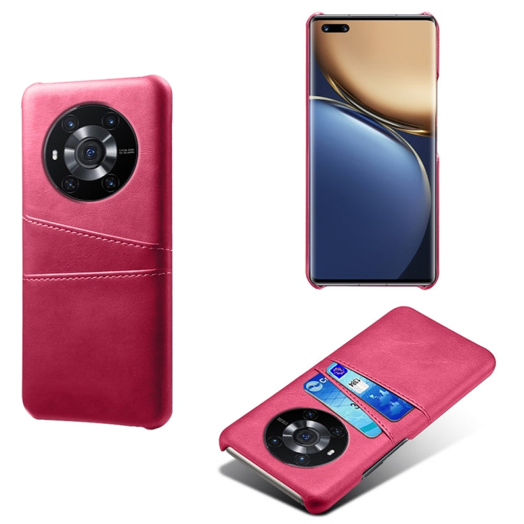 For Honor Magic3 Calf Texture PC + PU Leather Back Cover Shockproof Case with Dual Card Slots
