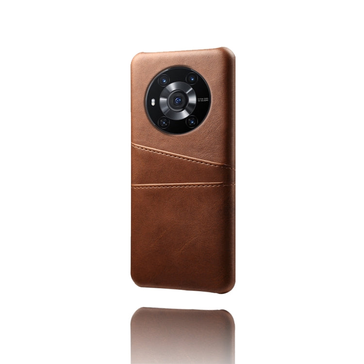 For Honor Magic3 Calf Texture PC + PU Leather Back Cover Shockproof Case with Dual Card Slots