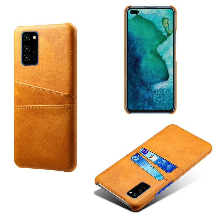 For Honor V30 Pro Calf Texture PC + PU Leather Back Cover Shockproof Case with Dual Card Slots