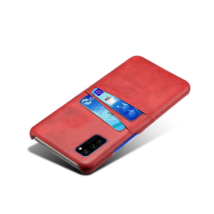 For Honor V30 Pro Calf Texture PC + PU Leather Back Cover Shockproof Case with Dual Card Slots