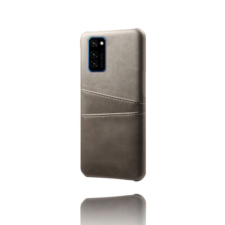 For Honor V30 Pro Calf Texture PC + PU Leather Back Cover Shockproof Case with Dual Card Slots