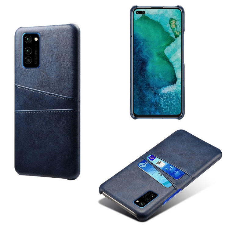 For Honor V30 Pro Calf Texture PC + PU Leather Back Cover Shockproof Case with Dual Card Slots
