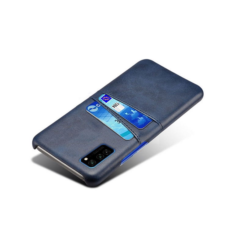 For Honor V30 Pro Calf Texture PC + PU Leather Back Cover Shockproof Case with Dual Card Slots