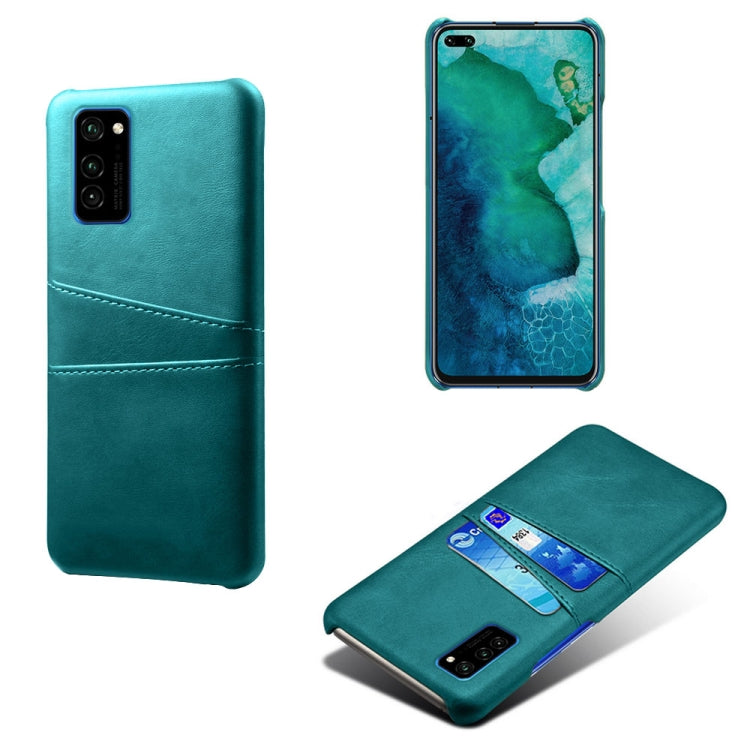 For Honor V30 Pro Calf Texture PC + PU Leather Back Cover Shockproof Case with Dual Card Slots