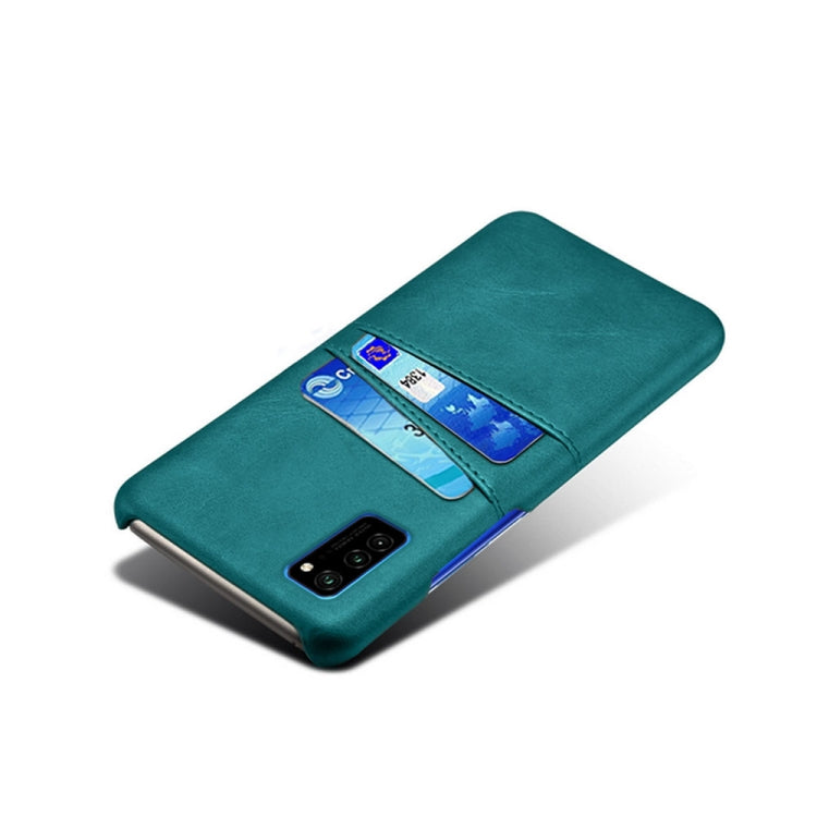 For Honor V30 Pro Calf Texture PC + PU Leather Back Cover Shockproof Case with Dual Card Slots