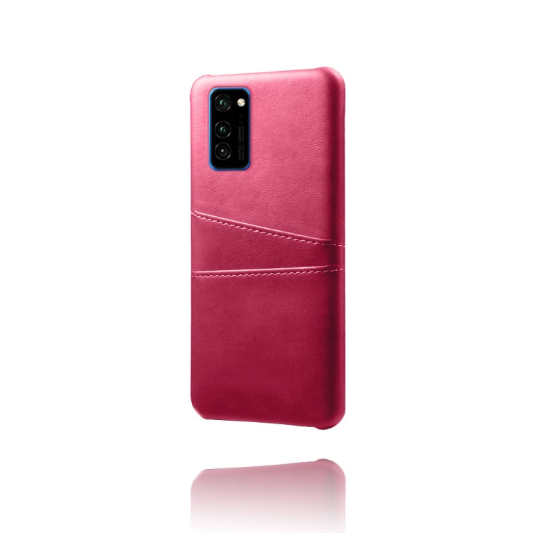 For Honor V30 Pro Calf Texture PC + PU Leather Back Cover Shockproof Case with Dual Card Slots
