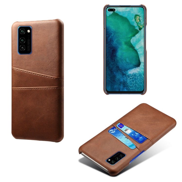 For Honor V30 Pro Calf Texture PC + PU Leather Back Cover Shockproof Case with Dual Card Slots